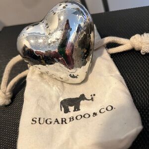 Mercury Glass Heart Shape Paperweight
